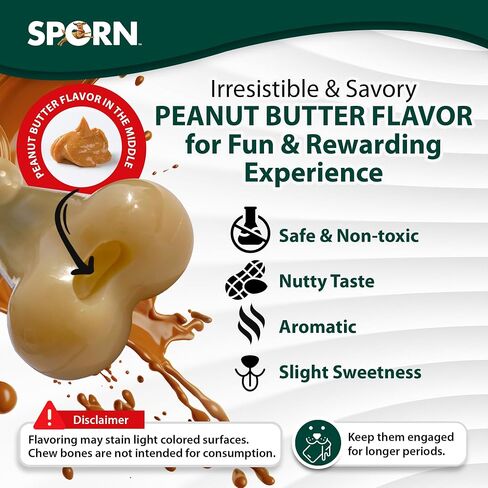 Sporn Durable Marrow Dog Chew Bones for Aggressive Chewers, Jerky Flavor Dog Chew Toys for Small Dogs, Made with Strong Nylon Dog Dental Chew Toy, Gluten-Free & Non-Toxic, Small in Saudi Arabia