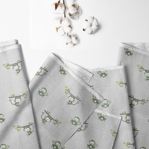 Bacati - Happy Monkeys 2 Pack Essentials Classic Super Soft Breathable 100% Cotton Muslin Baby Crib Fitted Sheets - Fits Standard 28 x 52 x 5 Crib & Toddler Mattresses (Blue/Grey Boys) in Saudi Arabia