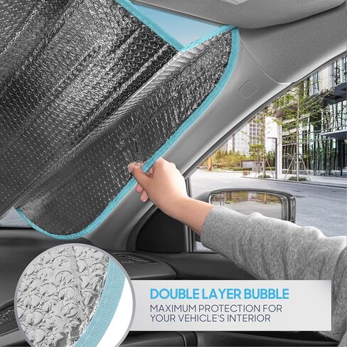 BDK Hundred Dollar Bill Benjamin Franklin Front Windshield Sun Shade - Accordion Folding Auto Sunshade for Car Truck SUV - Blocks UV Rays Sun Visor Protector - Keeps Your Vehicle Cool - 58 x 27 Inch in Saudi Arabia