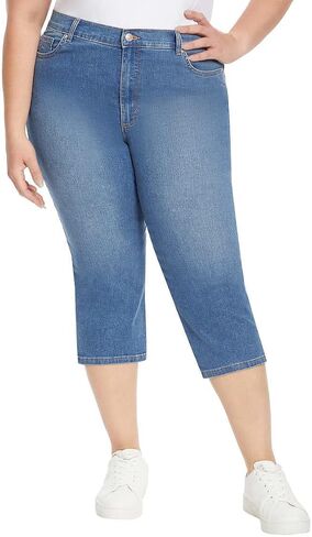 Gloria Vanderbilt Women's Amanda Imported & Versatile Capris | Tapered Style - Red 12 in Saudi Arabia