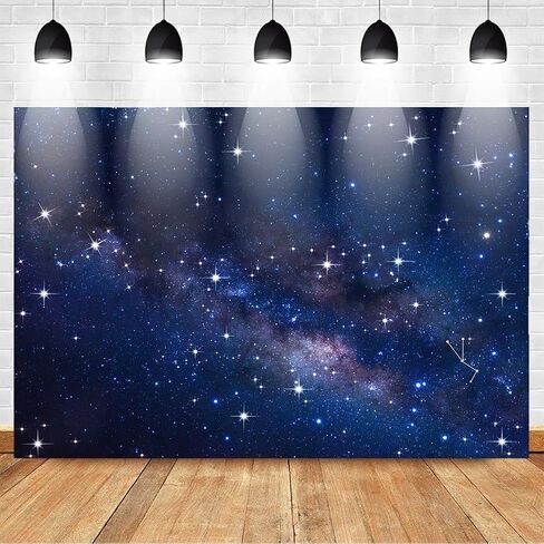 Avezano Starry Night Sky Backdrop Outer Space Galaxy Birthday Background Universe Nebula Stars Theme Party Decorations for Boy Kids First Birthday Banner Photo Booth Props (6x4ft) in Saudi Arabia