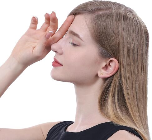 اقراط كرة ذهبية للنساء خفيفة الوزن بتصميم بسيط من الذهب عيار 14 قيراط بظهر مسطح للبنات من تو هارت in Kuwait