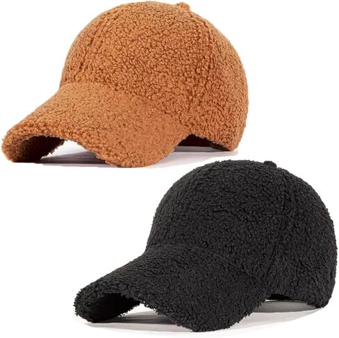 قبعات بيسبول شتوية من صوف الحمل للسيدات من LUTICELI، قبعة بيسبول دافئة بلون سادة ناعمة in Kuwait