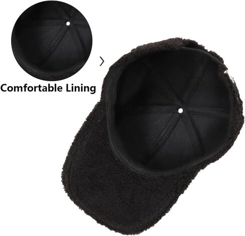 قبعات بيسبول شتوية من صوف الحمل للسيدات من LUTICELI، قبعة بيسبول دافئة بلون سادة ناعمة in Kuwait