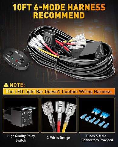 NAOEVO 7 بوصات 240 وات مصابيح LED باللون الأبيض الكهرماني، 6 أوضاع مع وظيفة الذاكرة، شريط إضاءة ستروب بقعة الفيضانات، 24000 لومن مقاوم للماء على الطرق الوعرة، ضوء عمل للقيادة على الطرق الوعرة لقارب الشاحنة، قطعتان in Kuwait