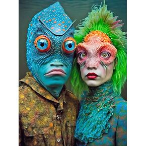 Meet The Aliens: Calantha and Vaelen - 1000-Piece Jigsaw Puzzle, Romantic Interstellar Love Story, Eco-Friendly Design, Vibrant Artistic Collectible