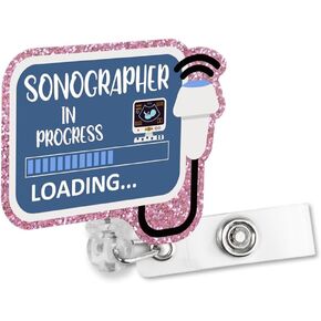 Sixrip Swaddle Specialist بكرة شارة سوداء لامعة قابلة للسحب مع مشبك التمساح، هدية حامل شارة لطيفة لحديثي الولادة وحدة العناية المركزة NICU L&D قابلة الأمومة بعد الولادة طبيب ممرضة أمراض النساء والتوليد in Kuwait