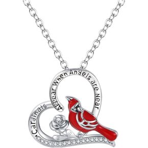 Memorial Jewelry Cardinal Necklace When cardinals appear your loved one is near Sympathy Gift for Women Girls