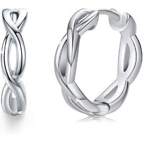 Infinity earrings, 925 Sterling Silver Infinity Hoop Earrings Huggie Earrings for Women Infinity Small Hoop Earrings for Women and Girls