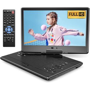 Arafuna 15.9" Portable DVD Player for Car, 14.5" HD Swivel Screen with 5-Hour Rechargeable Battery, Dual Stereo Speakers, Support USB/SD/Sync TV, Regions Free, Last Memory