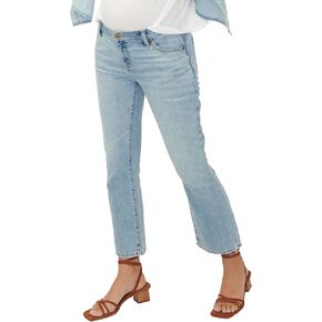 HATCH Collection | Maternity The Crop Jeans | Under The Belly Fit | Cotton Denim for Mom | Extended Sizing, Light Wash, 27