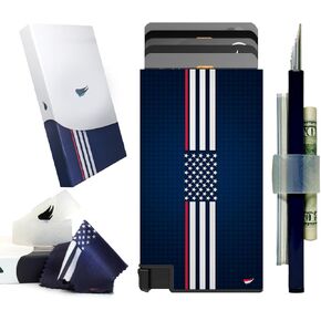 ELBIRD Minimalist Slim Wallet for Men & Women – RFID-Blocking Aluminum Card Holder for Men & Women, sleek wallet with vibrant design, Hold 5 Cards w/ 2 bands to hold up to 10 extra cards & others in Kuwait