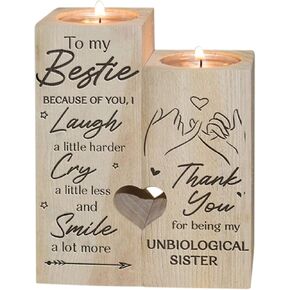 to My Bestie Candle Holder - I May Not Be Able to Solve All of Your Problems But I Promise You Won't Have to Face Them Alone Women Teen Girls Friend Personalized Custom Birthday Gift Graduation Gift