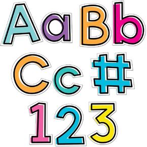 Carson Dellosa 219 Piece 4 Inch Black Cutout Letters for Bulletin Boards, Numbers, Punctuation, Symbols and More, Black Bulletin Board Letters, Black Letter Cut Outs
