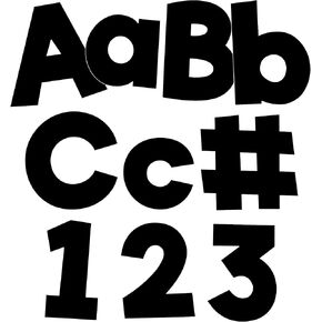 Carson Dellosa 219 Piece 4 Inch Black Cutout Letters for Bulletin Boards, Numbers, Punctuation, Symbols and More, Black Bulletin Board Letters, Black Letter Cut Outs