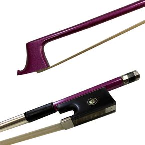 1pcs of 4/4 carbon fiber violin bow,blue,pink,green,white,coffee coulour white horse hair for adult (white)
