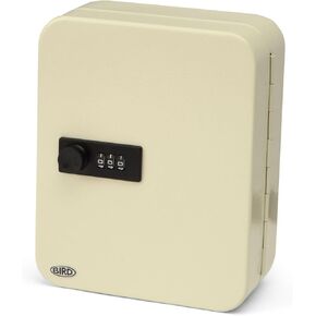 Cream 20 Key Combination Key Cabinet - Key Box Wall Mounted - Storage for up to 20 Keys