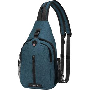 MOSISO Sling Backpack Travel Hiking Daypack for Men Women, Double Layer Crossbody Convertible Sling Bag with Front Vertical Pocket One Shoulder Chest Bag, Gray