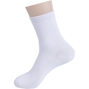 YOUFENGTE Men's Cotton Crew Socks， Men's Solid Socks，Size 6-11
