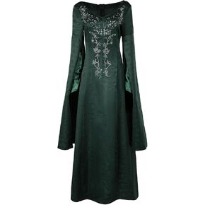 أزياء Chahouk للسيدات البالغات من Rhaenyra Targaryen التأثيرية فستان طويل أحمر زي محارب التنين زي الأميرة في القرون الوسطى