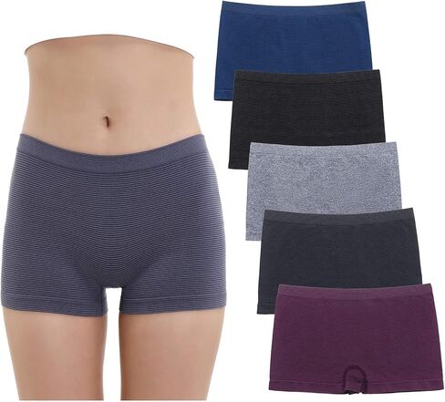 Ruxia Womens Boy Shorts Underwear Soft Stretch Seamless Boyshort Panties Comfortable Boxer Briefs for Ladies Pack in Saudi Arabia