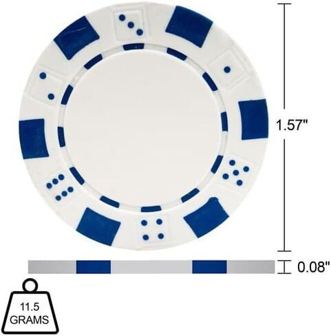Poker Chips ? 100-Piece Set of 11.5-Gram Blackjack Chips with Dice Design ? 39mm ? Made of Composite Resin for Texas Holdem (Green) in Saudi Arabia