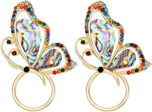 Abalone Paua Shell Butterfly Magnet Brooch Eyeglass Holder in Saudi Arabia