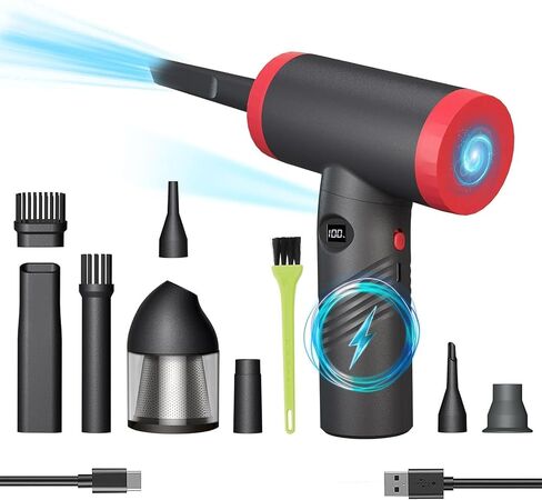 Compressed Air Dusters,100000RPM 3 Speeds Electric Air Duster, Compressed Air for Computers,Replace Compressed Air Can-No Canned Air Duster. in Saudi Arabia