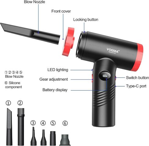Compressed Air Dusters,100000RPM 3 Speeds Electric Air Duster, Compressed Air for Computers,Replace Compressed Air Can-No Canned Air Duster. in Saudi Arabia
