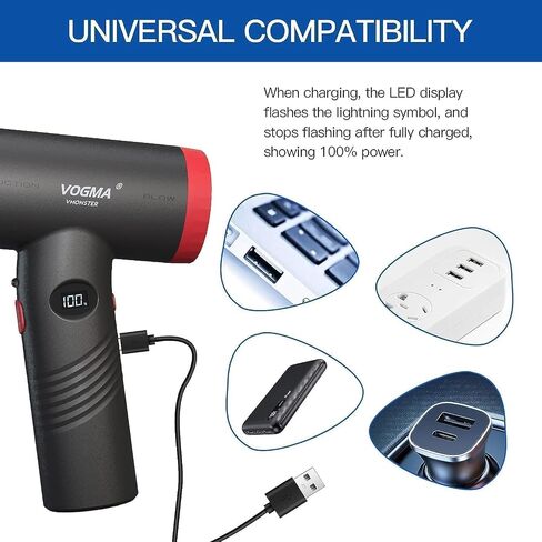 Compressed Air Dusters,100000RPM 3 Speeds Electric Air Duster, Compressed Air for Computers,Replace Compressed Air Can-No Canned Air Duster. in Saudi Arabia
