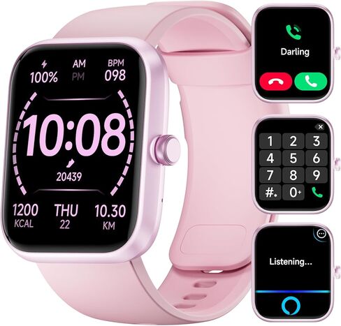 ساعة ذكية عالية الدقة بشاشة كبيرة، ساعات ذكية للنساء والرجال مع مكالمات بلوتوث واضحة، مراقبة صحية على مدار الساعة طوال أيام الأسبوع، تتبع اللياقة البدنية، ساعة تتبع اللياقة البدنية مقاومة للماء لنظام Android iOS in Kuwait