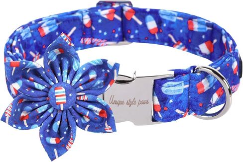 Unique style paws Independence Day Flag Dog Collar, Best for Small Medium Large Boys Girls Dogs in Kuwait