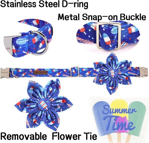 Unique style paws Independence Day Flag Dog Collar, Best for Small Medium Large Boys Girls Dogs in Kuwait