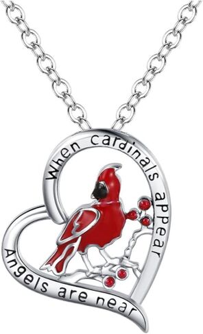 Memorial Jewelry Cardinal Necklace When cardinals appear your loved one is near Sympathy Gift for Women Girls in Saudi Arabia