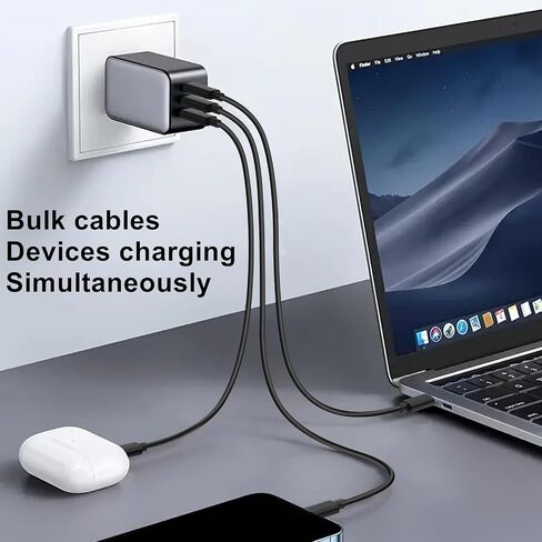 كابل شاحن USB C من 10 عبوات من Weishan، حزمة متعددة 48 وات للشحن السريع USB-C إلى النوع C، أبيض، 3.3 قدم in Kuwait