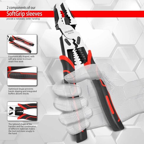 HAUTMEC 9 "كماشة Lineman، كماشة مجموعة الرافعة المالية العالية 4 في 1 متعددة الوظائف أدوات Lineman الثقيلة HT0273-PL in Kuwait