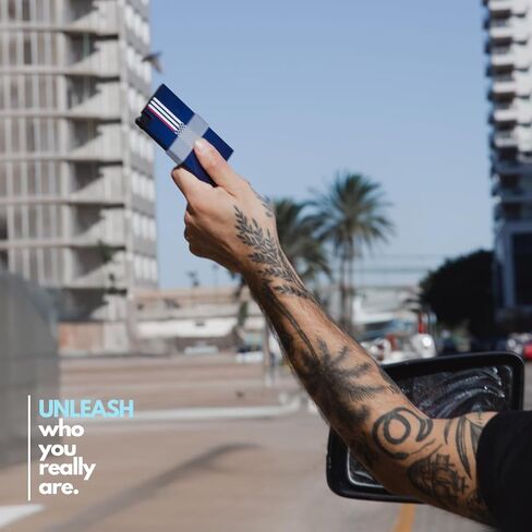 ELBIRD Minimalist Slim Wallet for Men & Women – RFID-Blocking Aluminum Card Holder for Men & Women, sleek wallet with vibrant design, Hold 5 Cards w/ 2 bands to hold up to 10 extra cards & others in Kuwait