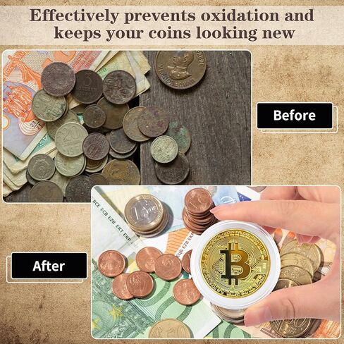 10 قطع من كبسولات العملات المعدنية البلاستيكية الشفافة، حامل العملات المعدنية بالدولار الفضي، حاملات العملات المعدنية لهواة الجمع، حافظة العملات المعدنية مع 8 حشية قابلة للتعديل وصندوق منظم لدولار مورغان الفضي | 16/20/25/27/30/33/38/46 ملم in Saudi Arabia