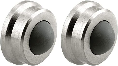 Prime-Line MP4647-1 Wall Stop, 1 In. Outside Diameter, Cast Brass, Brushed Chrome w/Rubber Bumper (Single Pack) in Saudi Arabia
