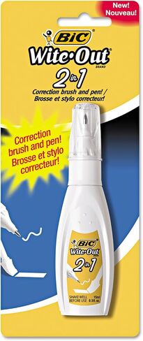 BIC 15ml Bottle Wite-Out 2 in 1 Correction Fluid (BICWOPFP11),White in Saudi Arabia