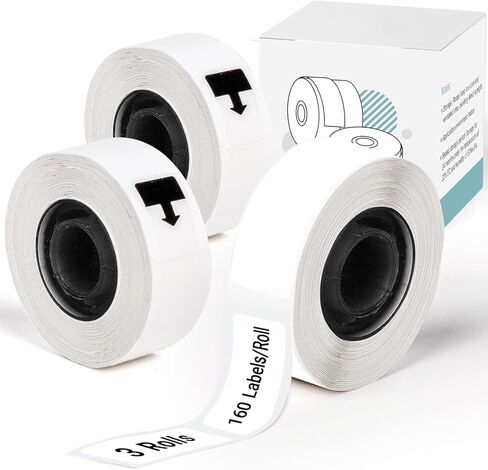 شريط ملصقات حراري Odaro D30 Q30 Q30S Q31، شريط صانع الملصقات البيضاء للمدرسة، المنزل، المكتب، الأعمال الصغيرة، 3 لفات 130 ملصق/لفة، 14 × 50 مم in Kuwait