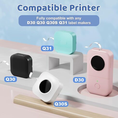 شريط ملصقات حراري Odaro D30 Q30 Q30S Q31، شريط صانع الملصقات البيضاء للمدرسة، المنزل، المكتب، الأعمال الصغيرة، 3 لفات 130 ملصق/لفة، 14 × 50 مم in Kuwait