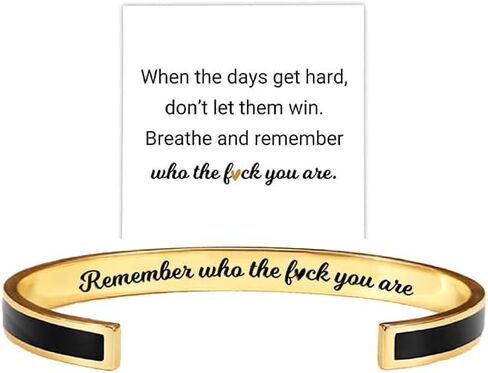 PEKWASY Remember Who The Fck You Are Motivational Tube Bracelet For Women, Adjustable Hand Bradied Wrap Stainless Steel To My Daughter/Granddaughter Inspirational Gifts Teen Girls Jewelry in Saudi Arabia