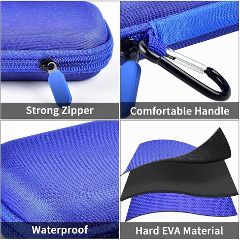 حقيبة حمل القرص الصلب الخارجي، تناسب Samsung T7 Shield/ T7/ T7 Touch State Drive USB 3.2 500GB 1TB 2TB، حامل تخزين محمول لمحرك الأقراص الصلبة لكابلات Samsung SSD وUSB (صندوق فقط) - أزرق in Kuwait