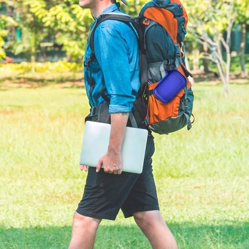 حقيبة حمل القرص الصلب الخارجي، تناسب Samsung T7 Shield/ T7/ T7 Touch State Drive USB 3.2 500GB 1TB 2TB، حامل تخزين محمول لمحرك الأقراص الصلبة لكابلات Samsung SSD وUSB (صندوق فقط) - أزرق in Kuwait