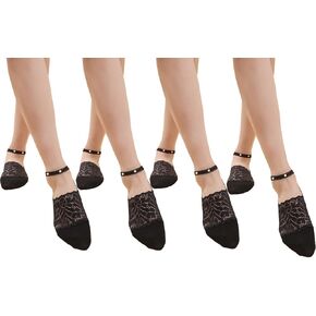 4 Pairs Pearl Lace No Show Socks Pearl Lace Mesh Thin Silk Ankle Sock Casual Low Cut Socks for Women in Kuwait