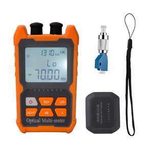 Fiber Optic Tester Portable Fiber Light Power Meter FC/SC/ST Universal Interface -70~+6dBm Built-in 2mW Visual Fault Locator (OPM&VFL) with 1pc FC to LC Adapter