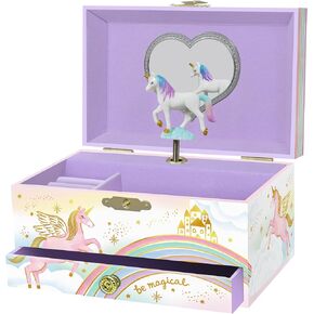 Musical Unicorn Jewelry Box for Girls - Kids Dancing Unicorn Music Box with Mirror, Unicorn Gifts for Little Girls, Jewelry Boxes, Childrens Birthday Gift, Ages 3-10 in Kuwait