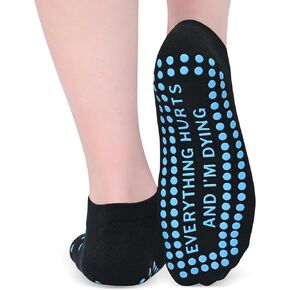 I Have No Idea What I'm Do Sticky Grip Socks for Barre, Pilates, Yoga Life By Lexie in Kuwait