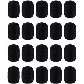 20PCS Mini Microphone Cover,Microphone Windscreen Foam Cover,Noise Reduction and Protection,for Lapel Headset Microphone or Other Variety of Microphone (Black)